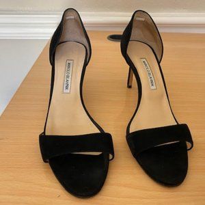 Manolo Blahnik black velvet pumps